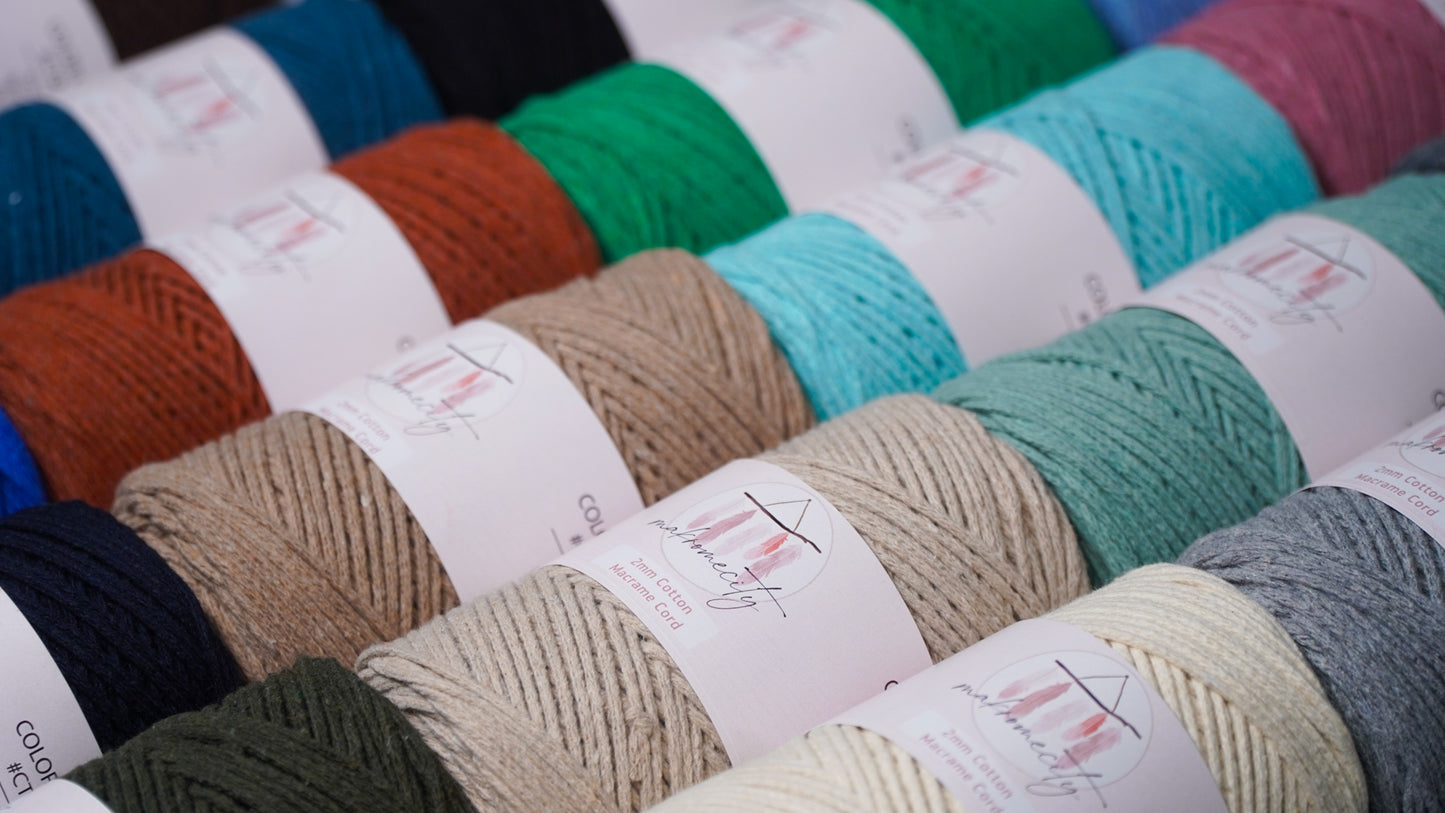 Baumwolle Makramee Garn 2mm x 180m - Lachsrosa