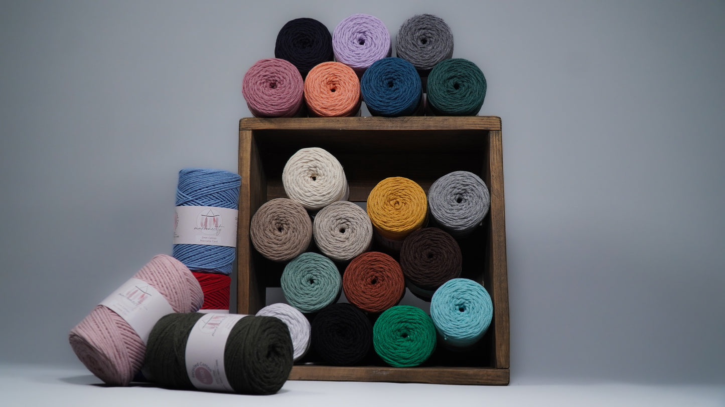 Baumwolle Makramee Garn 2mm x 180m - Lachsrosa