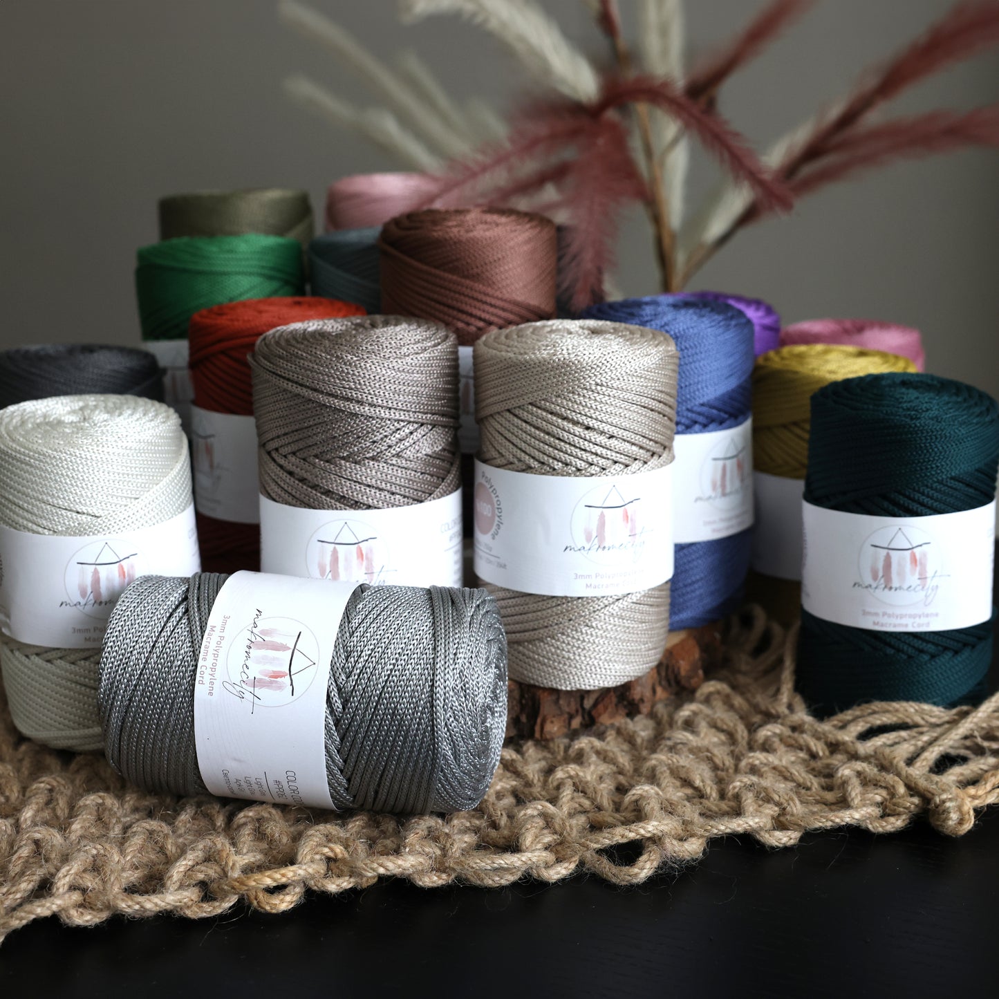 Makramee Garn 3mm x 120m Premium Polyester Macrame Cord - Nerz