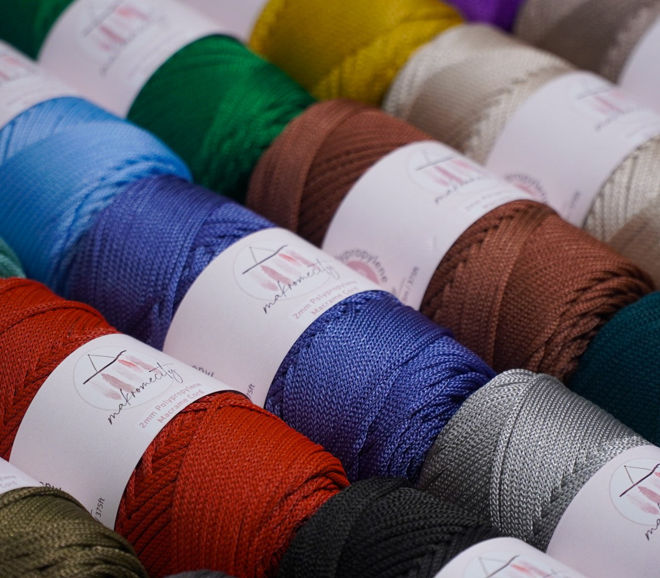 Makramee Garn 2 mm x 115 m Premium-Polyester-Makramee-Schnur – Benetton Grün