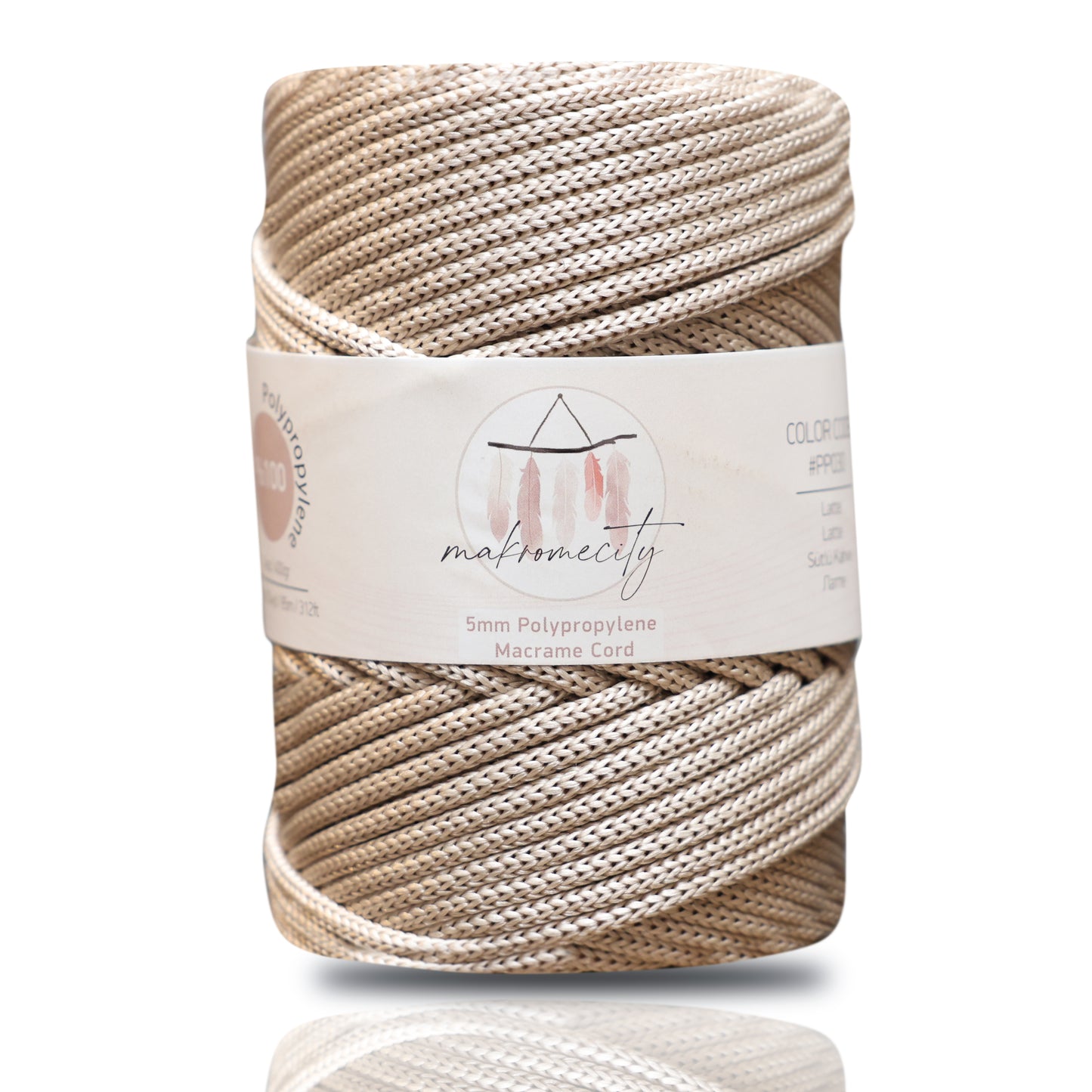 Makramee-Kordel aus Polyester, 2 mm x 125 Yards (375 Fuß), 2 mm Polypropylen – Schwarz