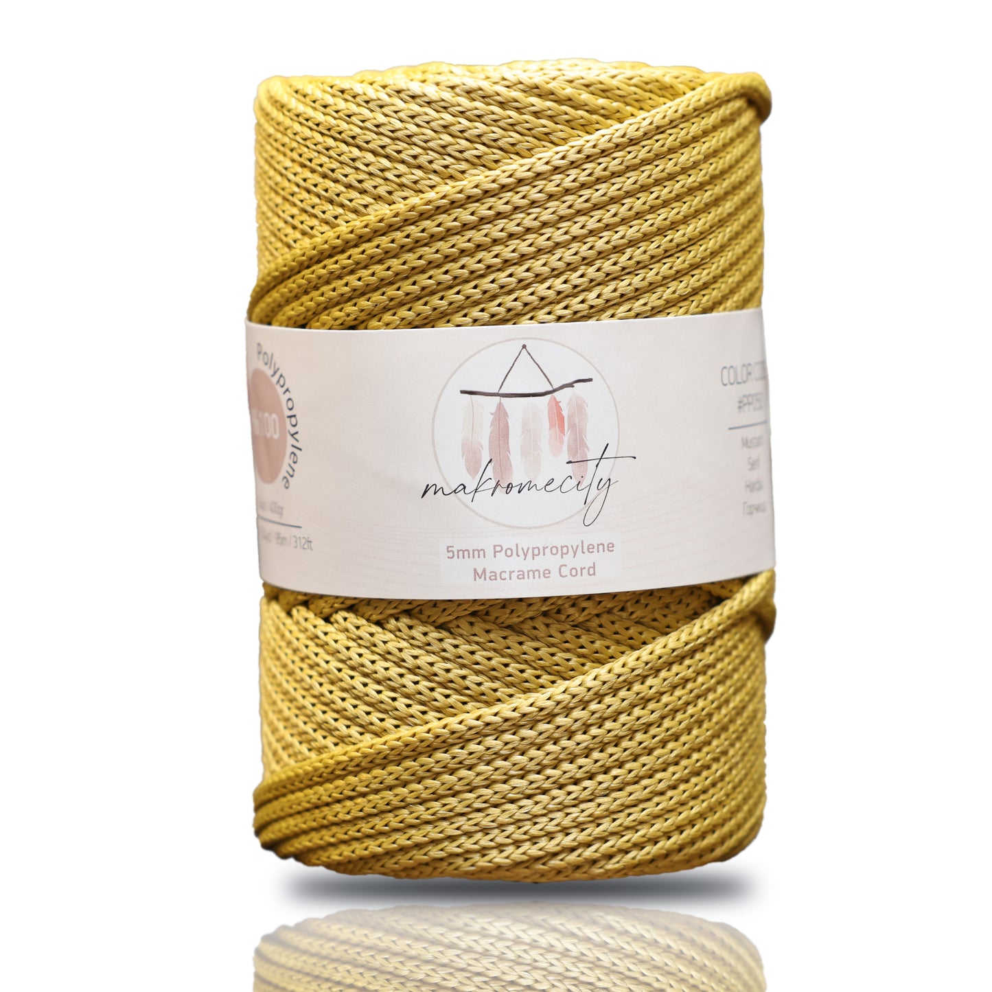 Makramee-Kordel aus Polyester, 2 mm x 125 Yards (375 Fuß), 2 mm Polypropylen – Schwarz