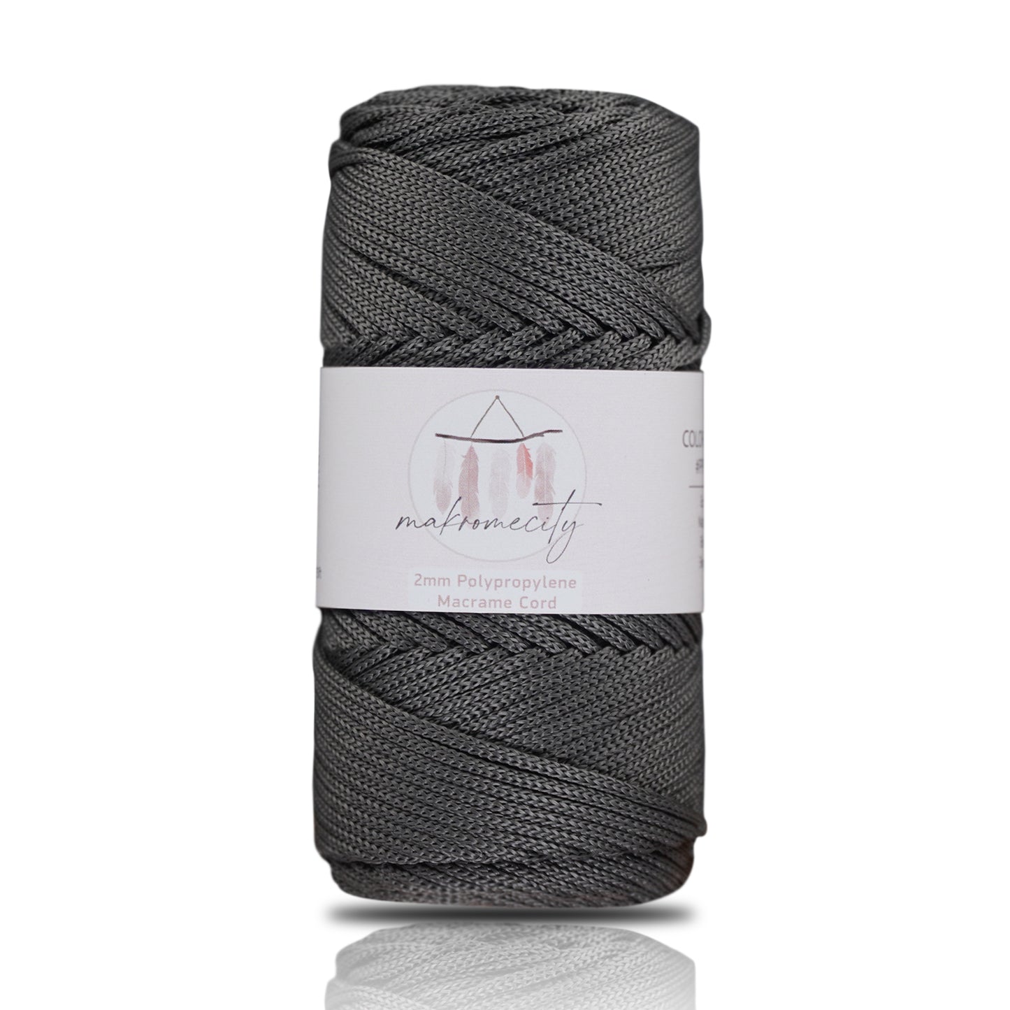 Makramee Garn 2 mm x 115 m Premium-Polyester-Makrameeschnur – Anthrazit