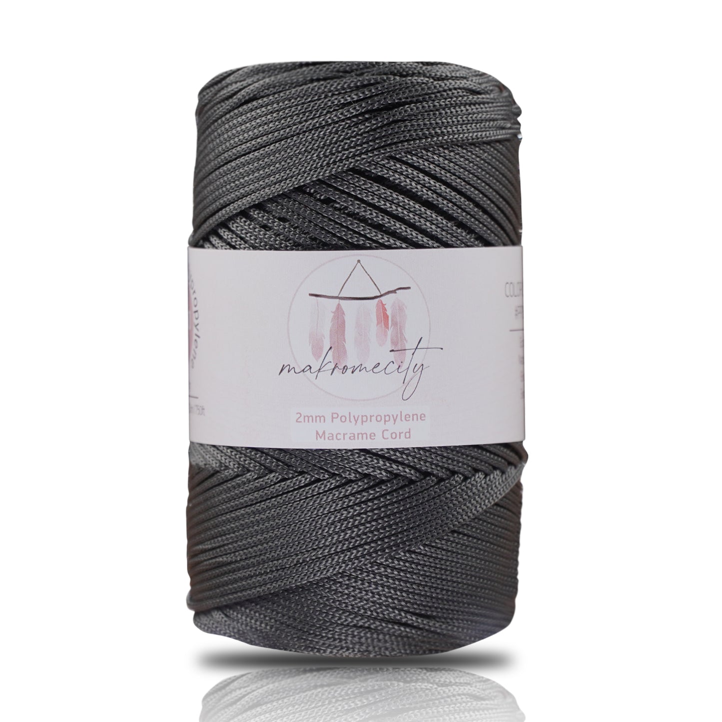 Makramee Garn 2 mm x 230 m Premium-Polyester-Makramee-Schnur – Anthrazit