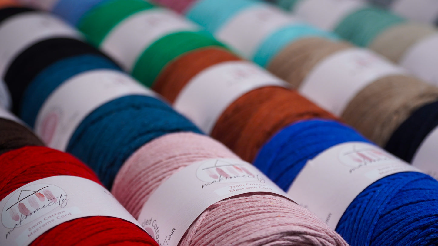 Baumwolle Makramee Garn 2mm x 180m - Lachsrosa