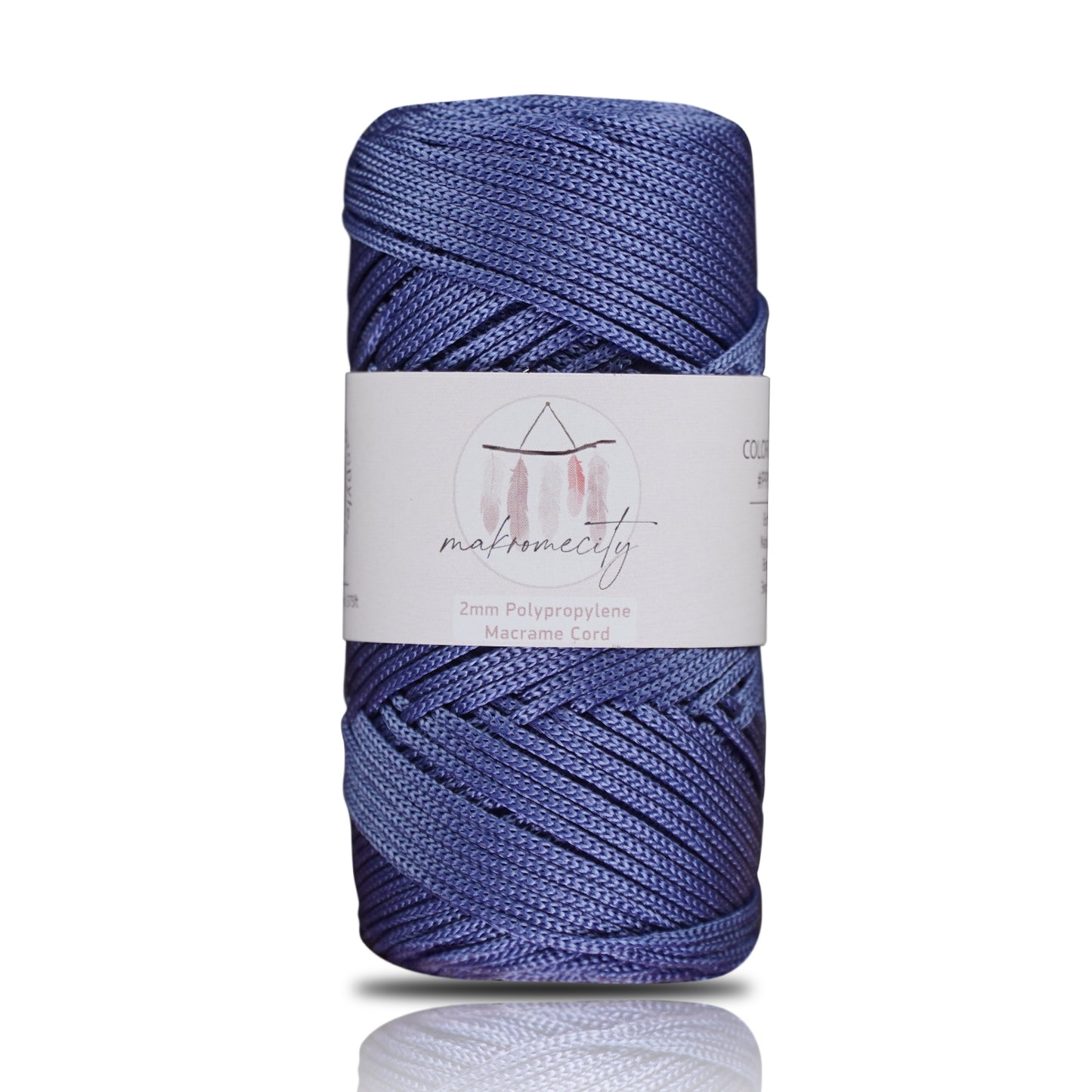 Makramee Garn 2 mm x 115 m Premium-Polyester-Makramee-Kordel – Denim Blau