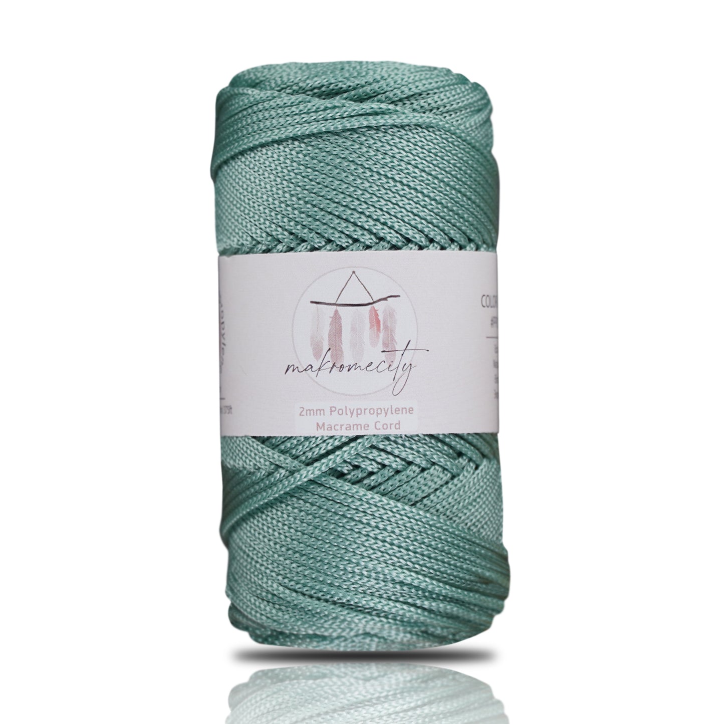 Makramee Garn 2mm x 115m Premium Polyester Makrameeschnur - Krepegrün