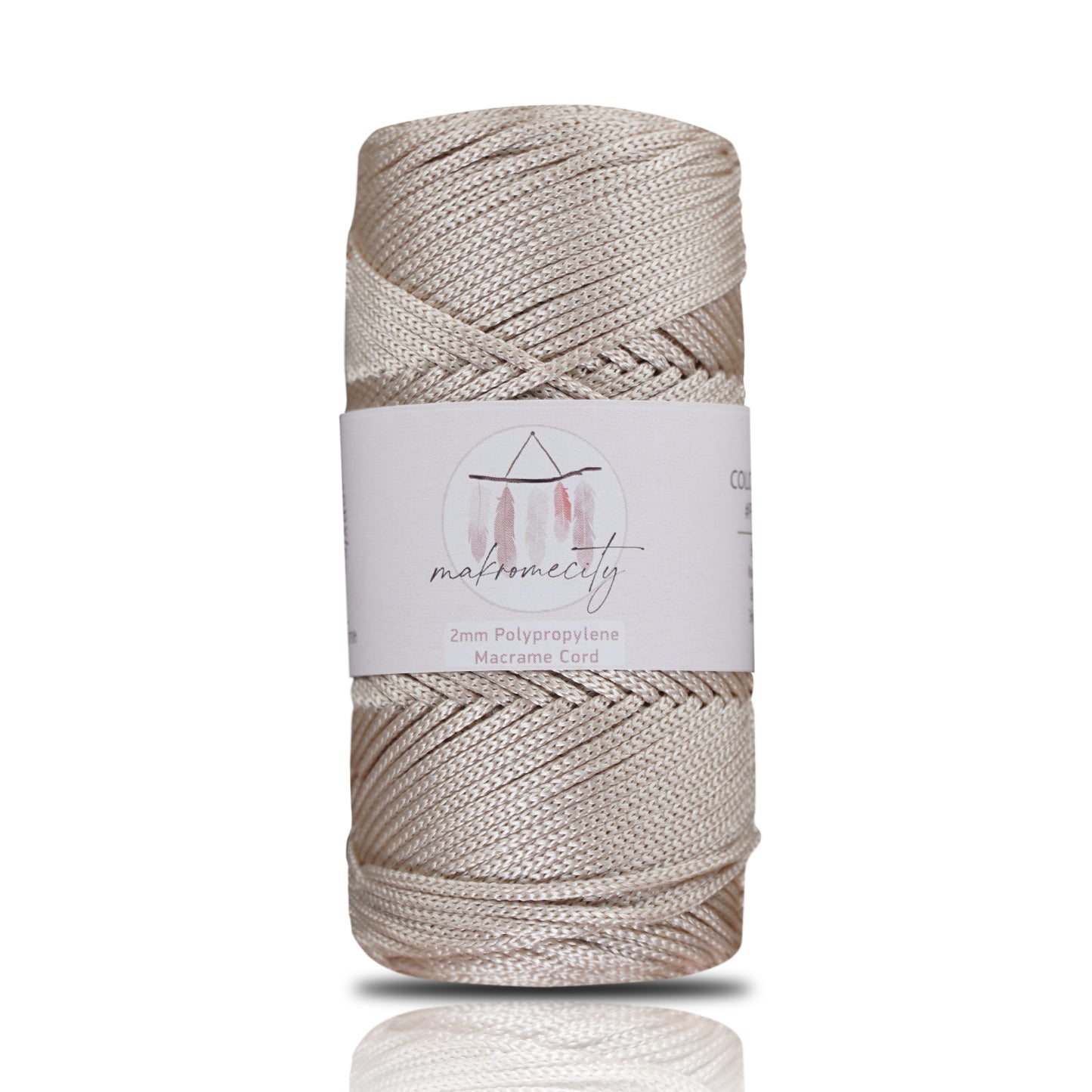 Makramee Garn 2 mm x 115 m Premium-Polyester-Makramee-Kordel – Latte