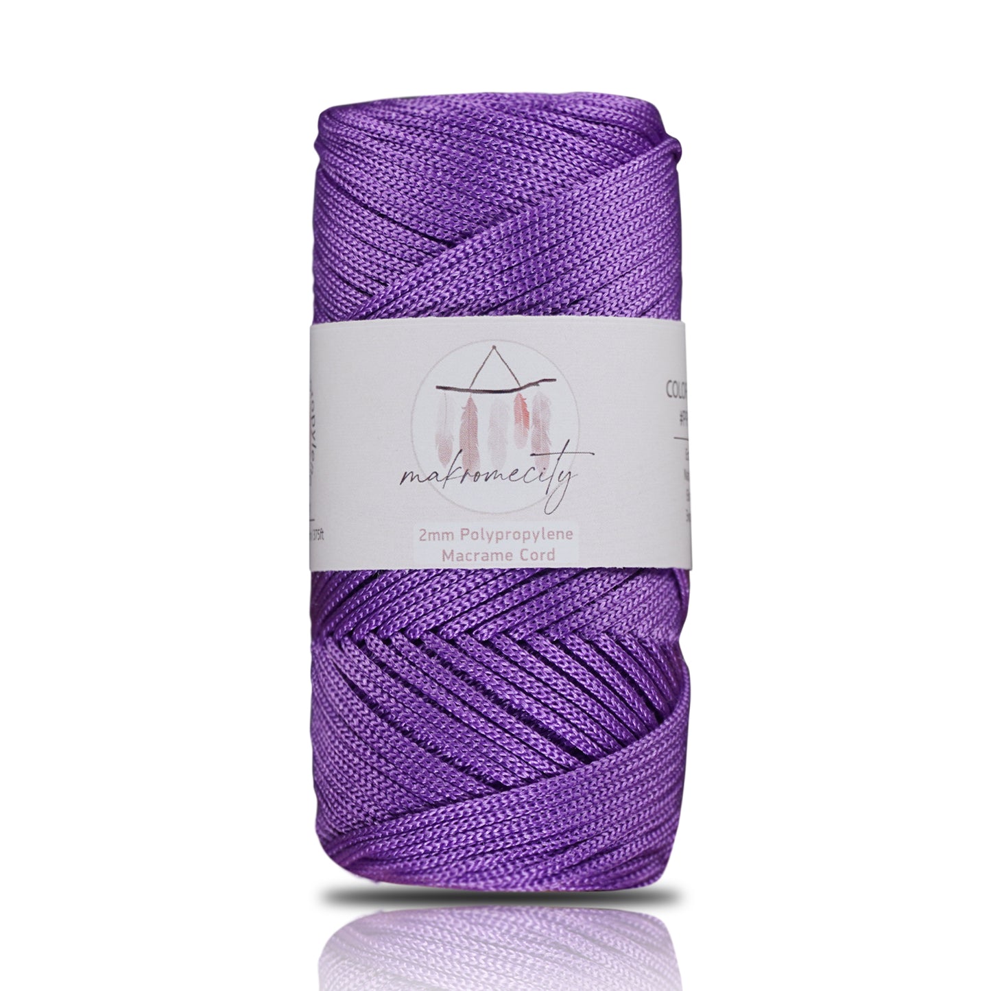 Makramee Garn 2 mm x 115 m Premium-Polyester-Makramee-Kordel – Lila