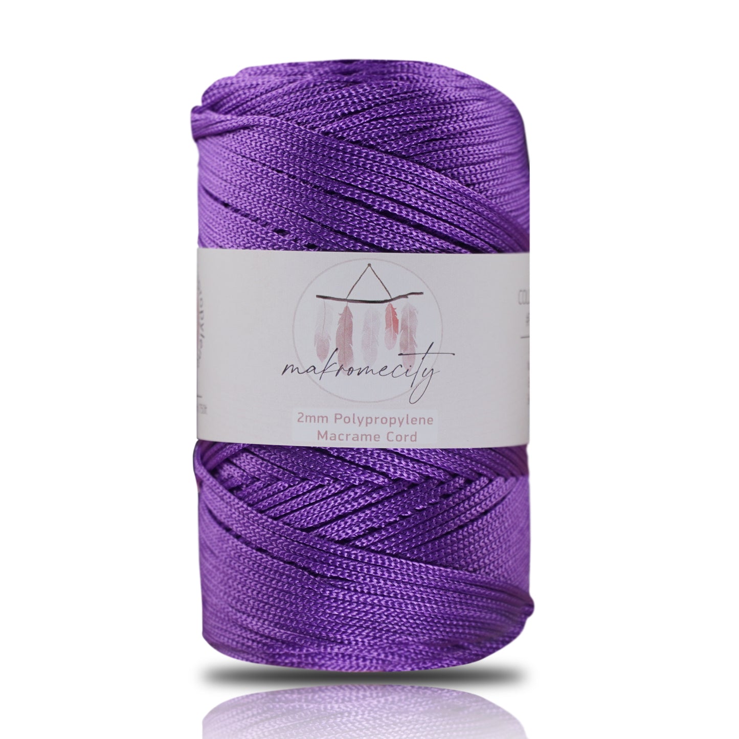 Makramee-Kordel aus Polyester, 2 mm x 250 Yards (750 Fuß) – Flieder