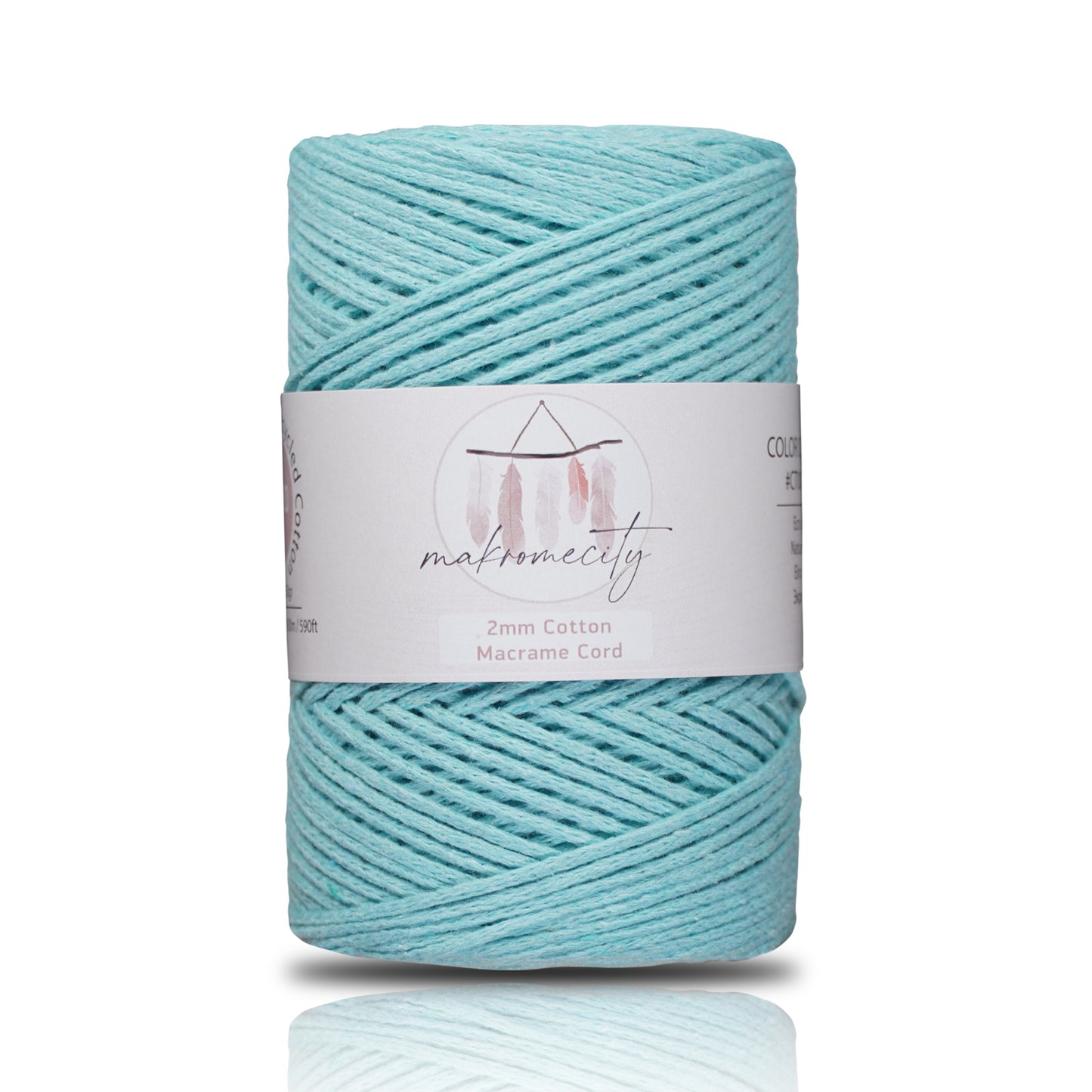 Baumwolle Makramee Garn 2mm x 180m - Minze