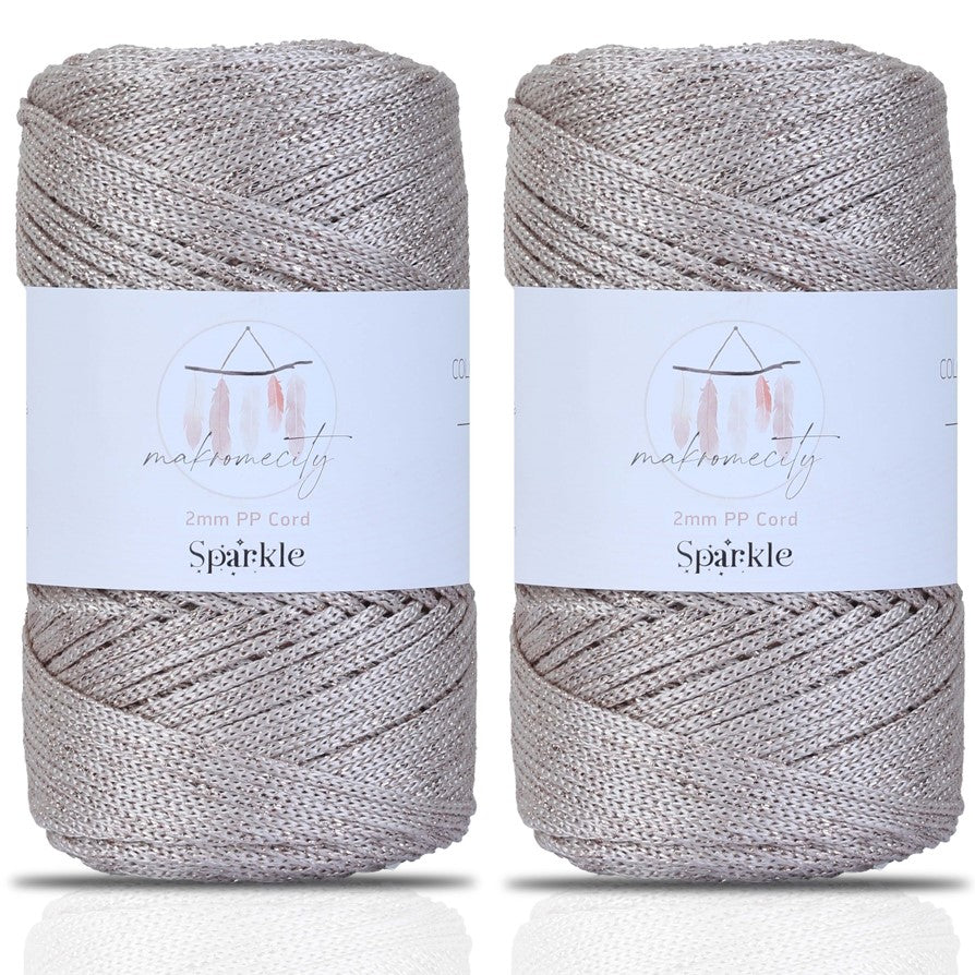2mm x 115m Glitzer Makramee Garn  Premium Polyester Macrame Cord Makromecity
