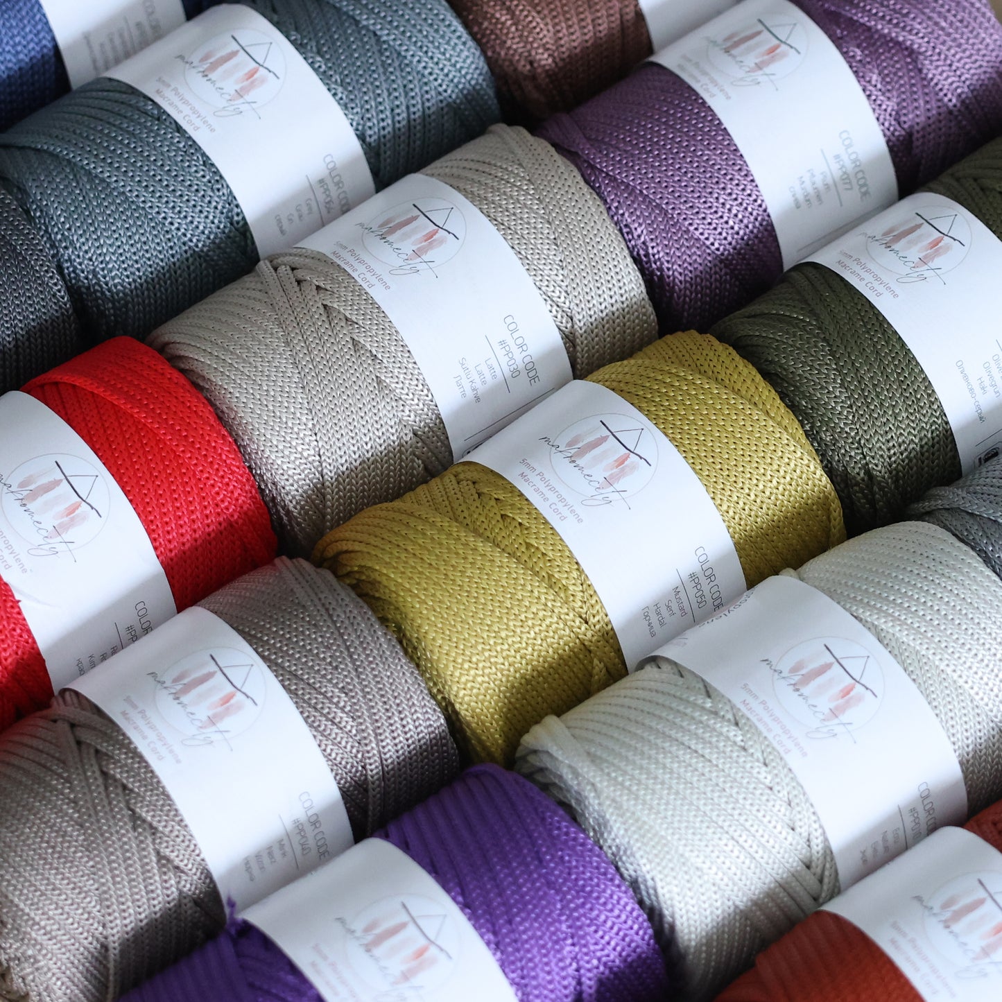 Makramee-Kordel aus Polyester, 2 mm x 125 Yards (375 Fuß), 2 mm Polypropylen – Schwarz 