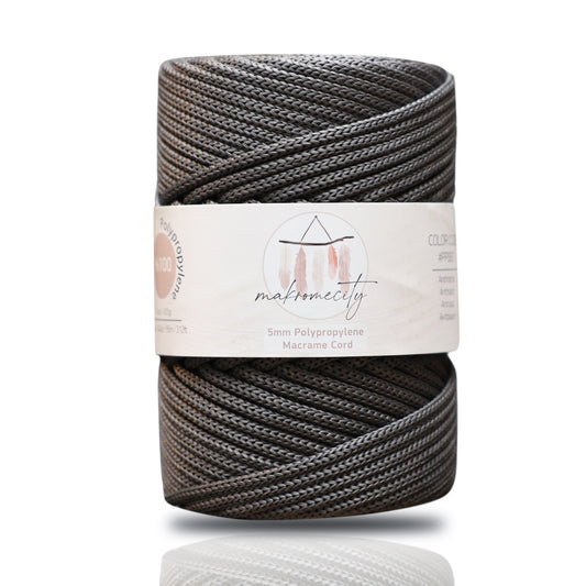 Makramee-Kordel aus Polyester, 2 mm x 125 Yards (375 Fuß), 2 mm Polypropylen – Schwarz 