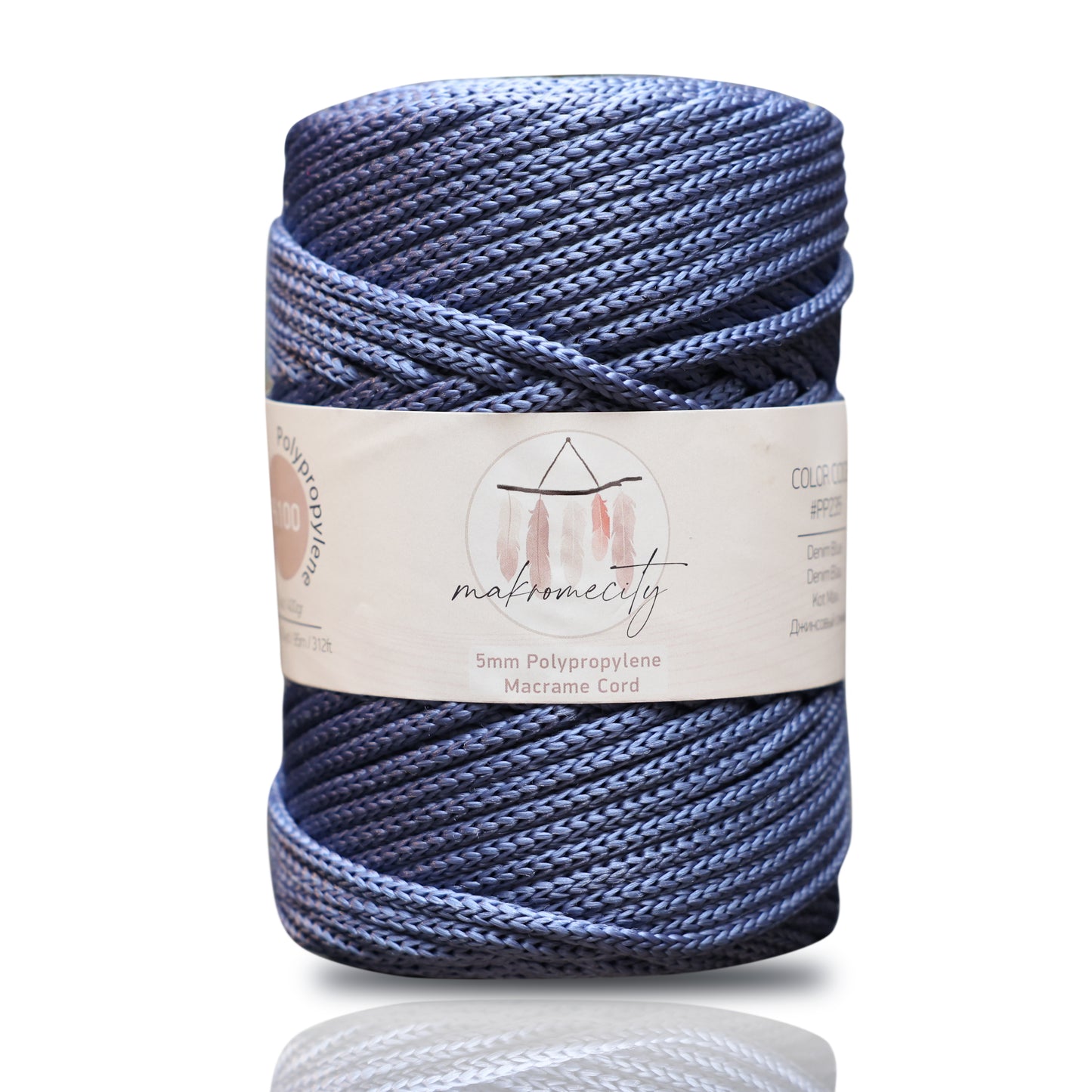 Makramee-Kordel aus Polyester, 2 mm x 125 Yards (375 Fuß), 2 mm Polypropylen – Schwarz 