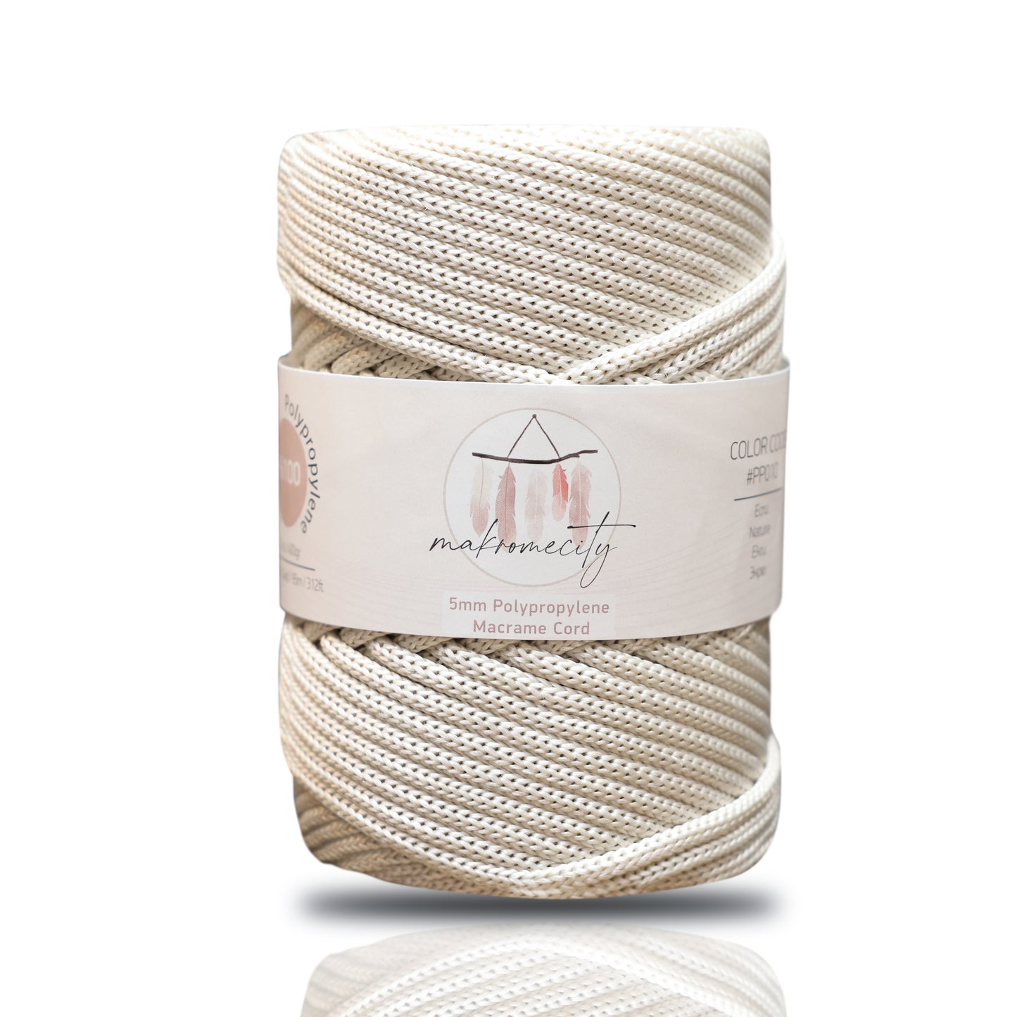 Makramee-Kordel aus Polyester, 2 mm x 125 Yards (375 Fuß), 2 mm Polypropylen – Schwarz 