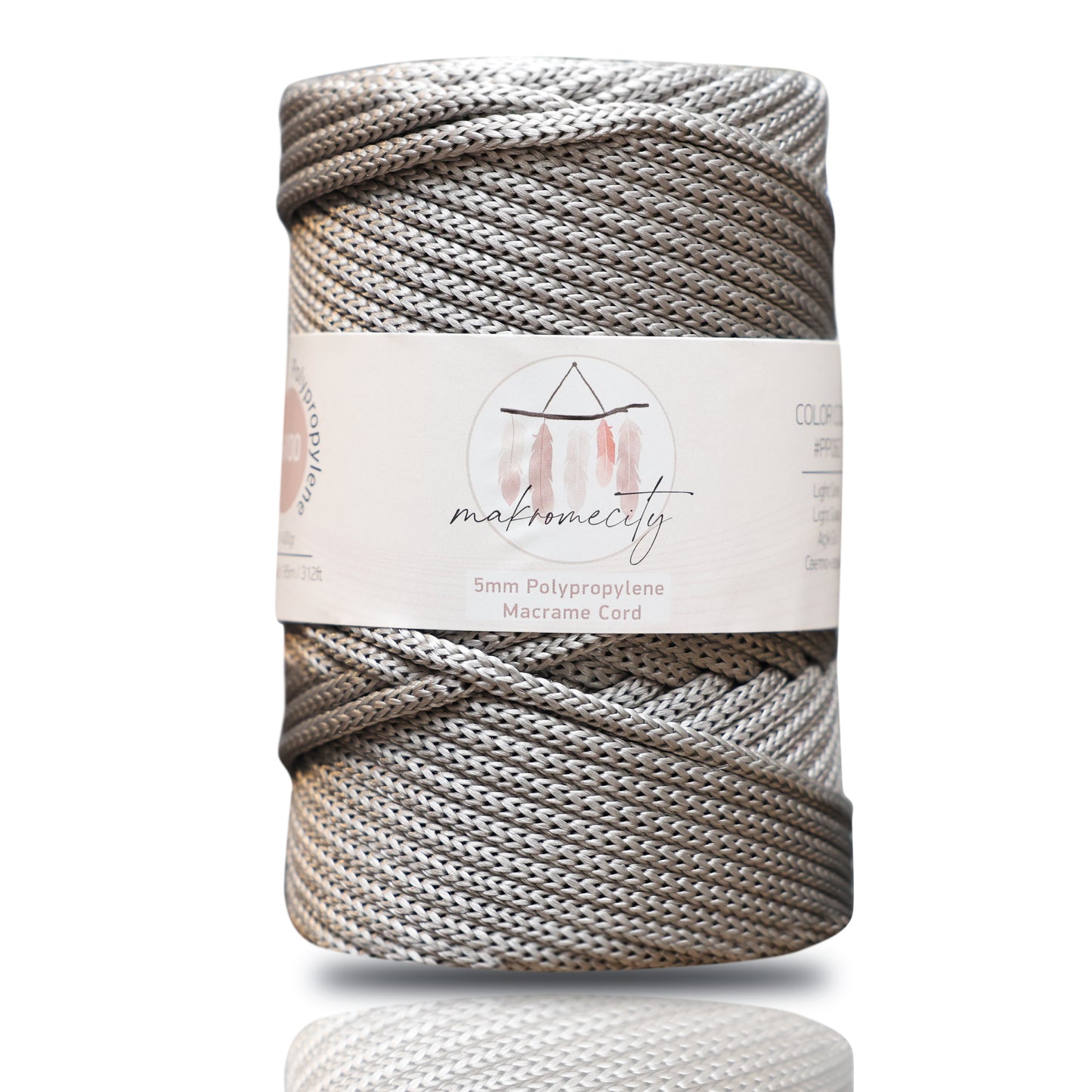 Makramee-Kordel aus Polyester, 2 mm x 125 Yards (375 Fuß), 2 mm Polypropylen – Schwarz 