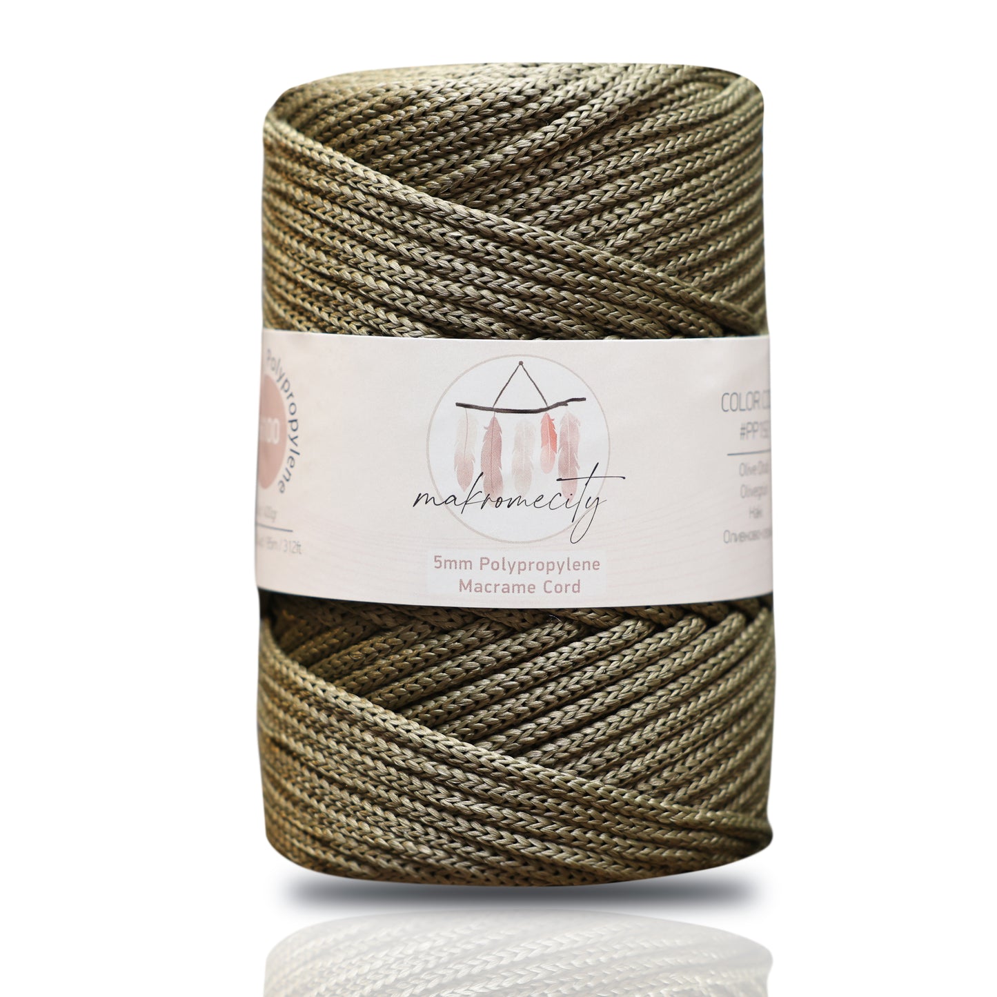 Makramee-Kordel aus Polyester, 2 mm x 125 Yards (375 Fuß), 2 mm Polypropylen – Schwarz 