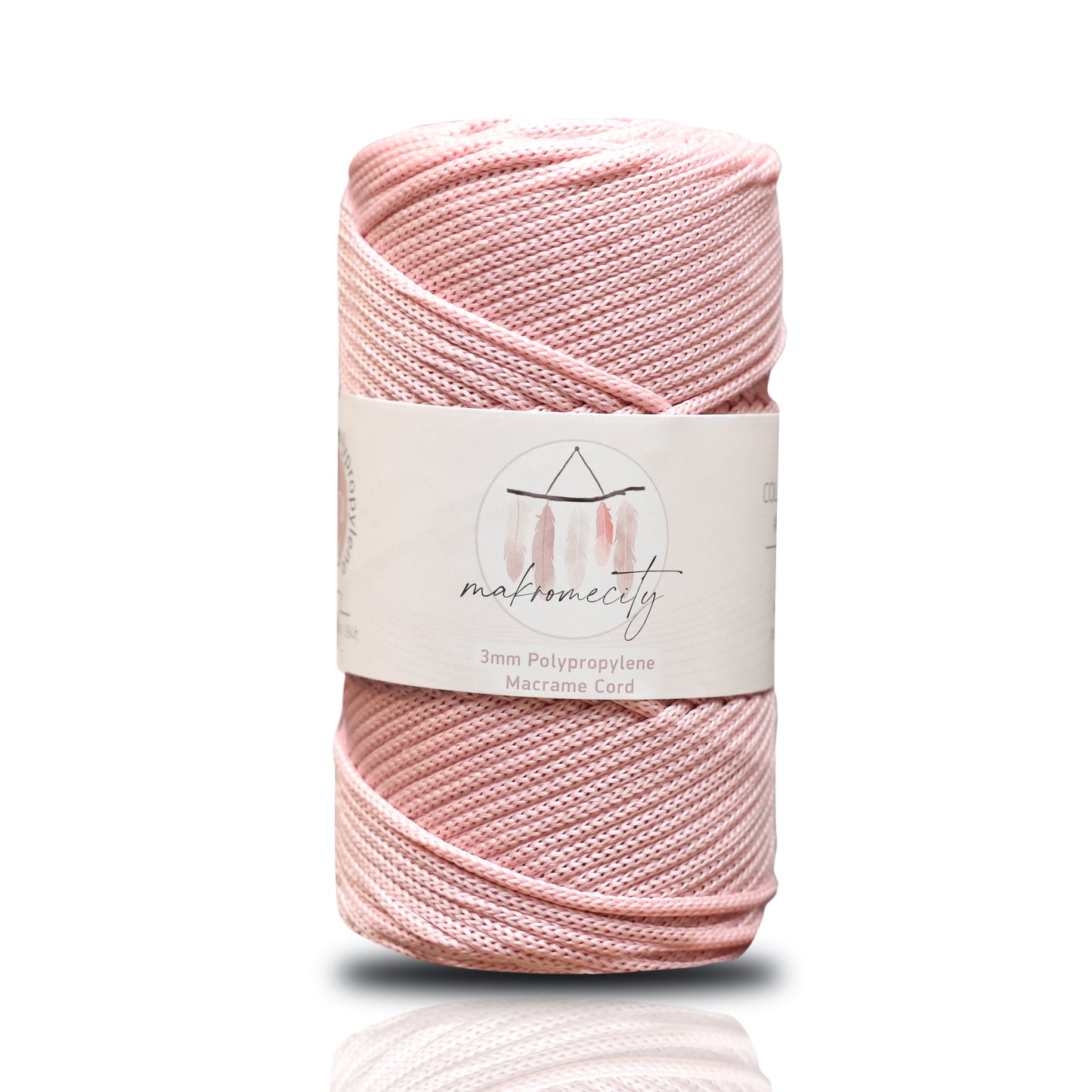 Makramee Garn 3mm x 120m Premium Polyester Macrame Cord - Babyrosa