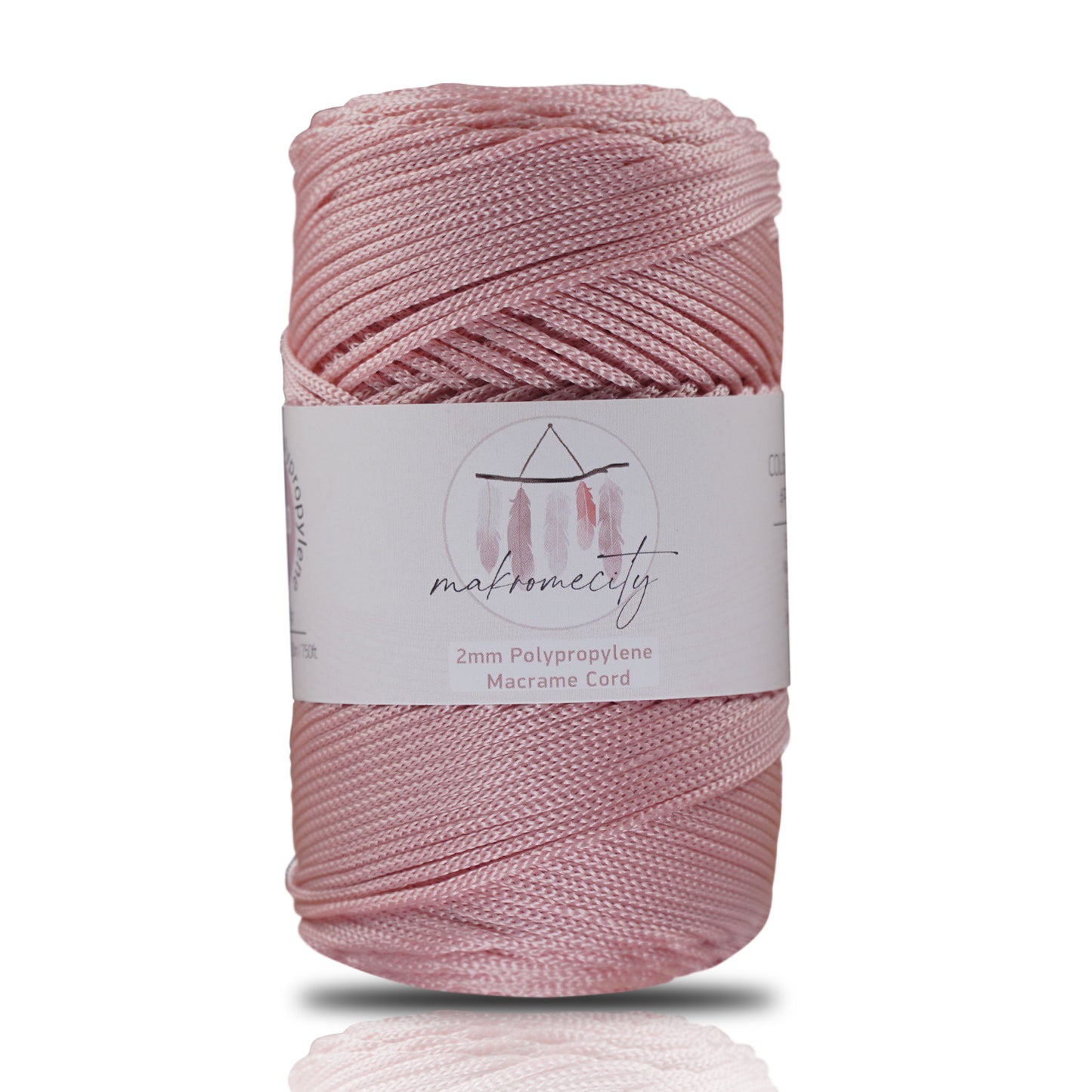 Makramee Garn 2 mm x 115 m Premium-Polyester-Makramee-Kordel – Baby Pinke 