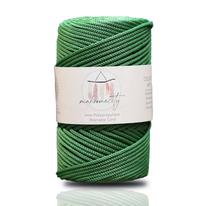Makramee Garn 3mm x 120m Premium Polyester Macrame Cord - Benetton Grün