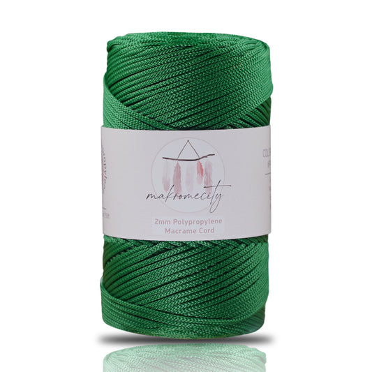 Makramee-Kordel aus Polyester, 2 mm x 250 Yards (750 Fuß) – Benetton Green 