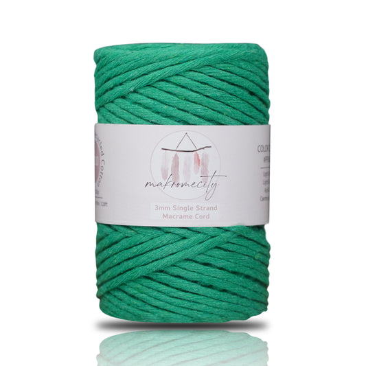 Makramee Garn 3 mm x 100 m Premium Single Twisted Makramee-Schnur – Benetton Grün 