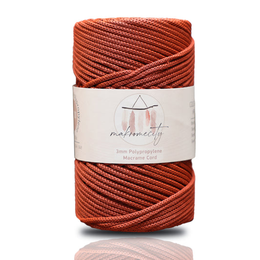 Makramee Garn 3mm x 120m Premium Polyester Macrame Cord - Ziegel