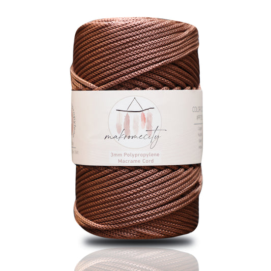 Makramee Garn 3mm x 120m Premium Polyester Macrame Cord - Kupfer