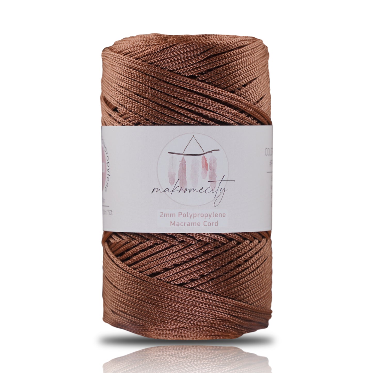 Makramee-Kordel aus Polyester, 2 mm x 250 Yards (750 Fuß) – Kupfer 