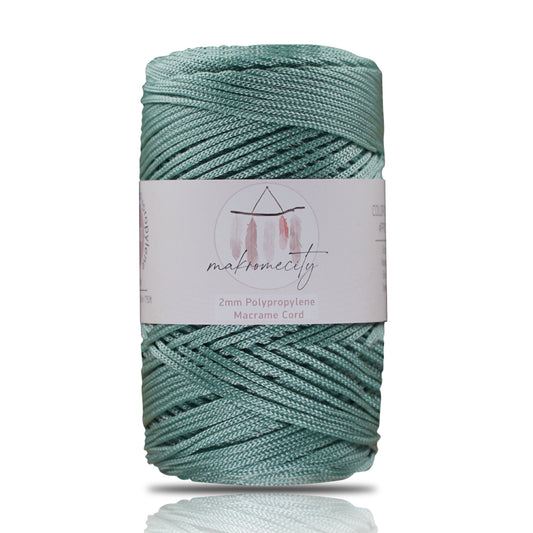 Makramee-Kordel aus Polyester, 2 mm x 250 Yards (750 Fuß) – Kreppgrün 