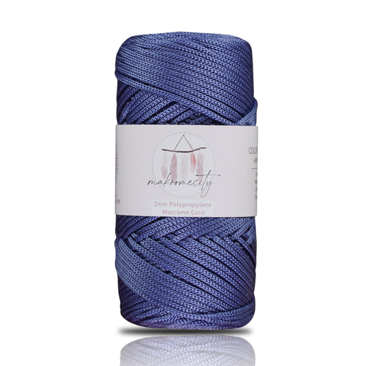 Makramee Garn 2 mm x 115 m Premium-Polyester-Makramee-Kordel – Denim Blau 