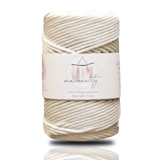 Makramee Garn 3mm x 120m Premium Polyester Macrame Cord - Naturel