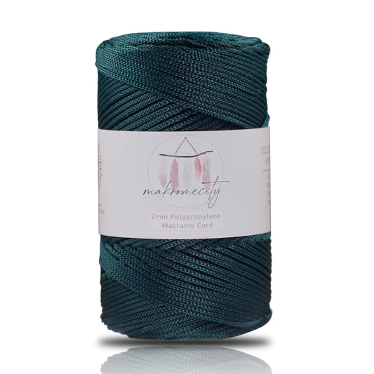 Makramee-Kordel aus Polyester, 2 mm x 250 Yards (750 Fuß) – Waldgrün 
