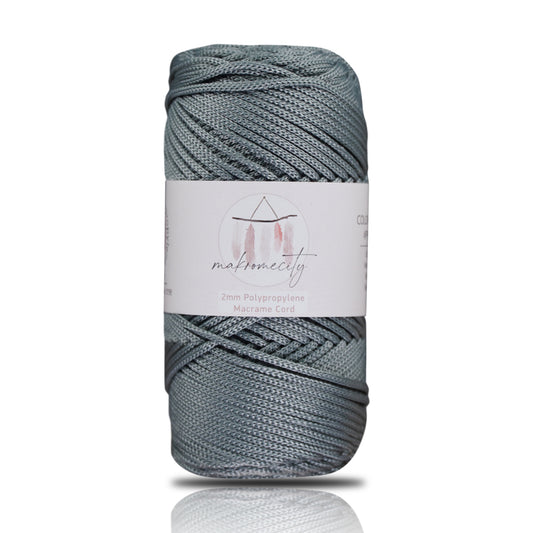 Makramee Garn 2 mm x 115 m Premium-Polyester-Makramee-Schnur – Grau 