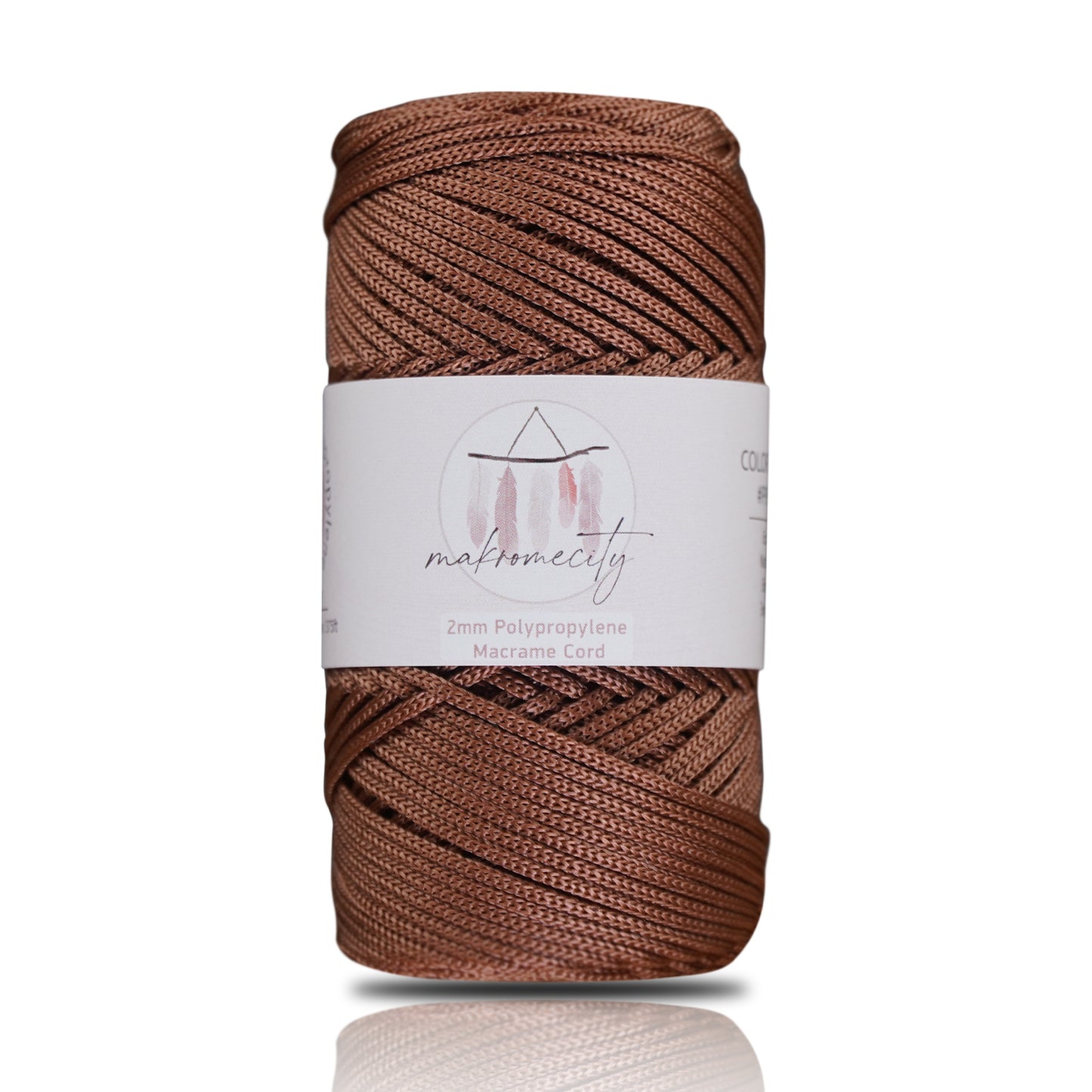 Makramee Garn 2mm x 115m Premium Polyester Macrame Cord - Kupfer