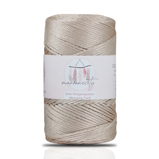 Makramee-Kordel aus Polyester, 2 mm x 250 Yards (750 Fuß) – Latte 