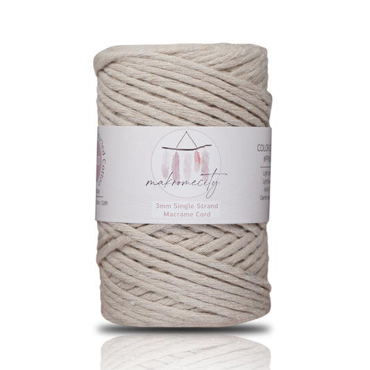 Makramee Garn 3mm x 100m Premium Single Twisted Macrame Cord - Latte