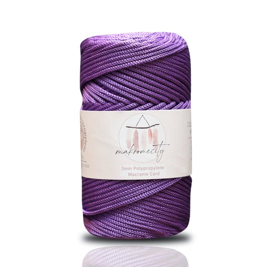 Makramee Garn 3mm x 120m Premium Polyester Macrame Cord - Lila