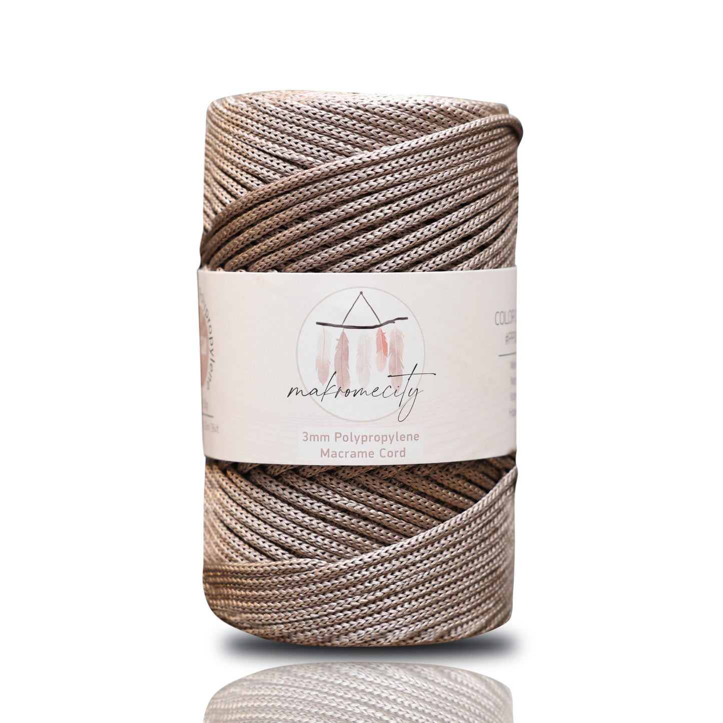 Makramee Garn 3mm x 120m Premium Polyester Macrame Cord - Nerz