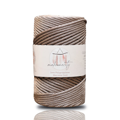 Makramee Garn 3mm x 120m Premium Polyester Macrame Cord - Nerz