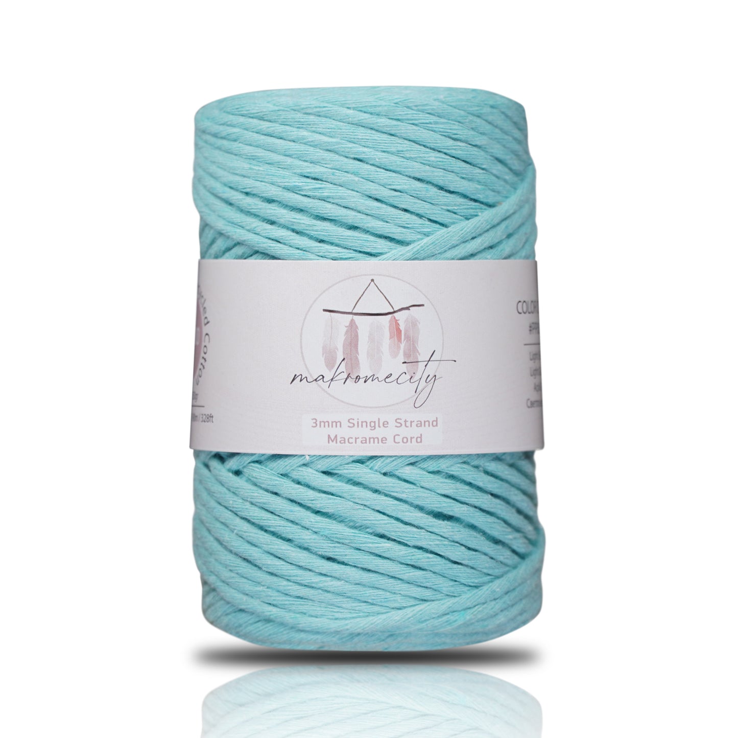 Makramee Garn 3mm x 100m Premium Single Twisted Macrame Cord - Minze