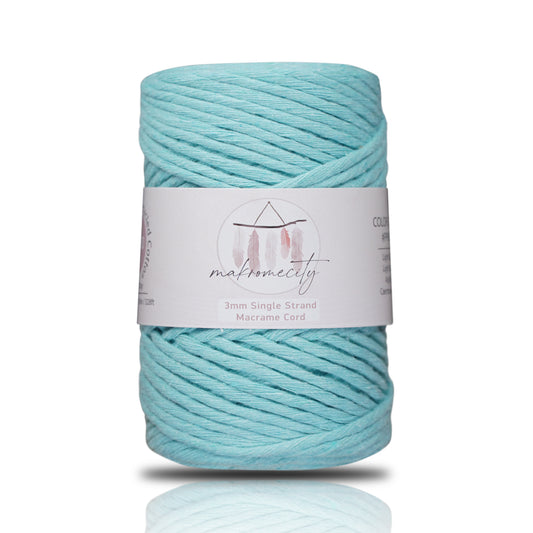 Makramee Garn 3 mm x 100 m Premium Single Twisted Makramee-Schnur – Minze 