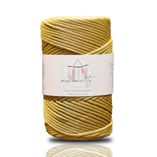 Makramee Garn 3mm x 120m Premium Polyester Macrame Cord - Senf