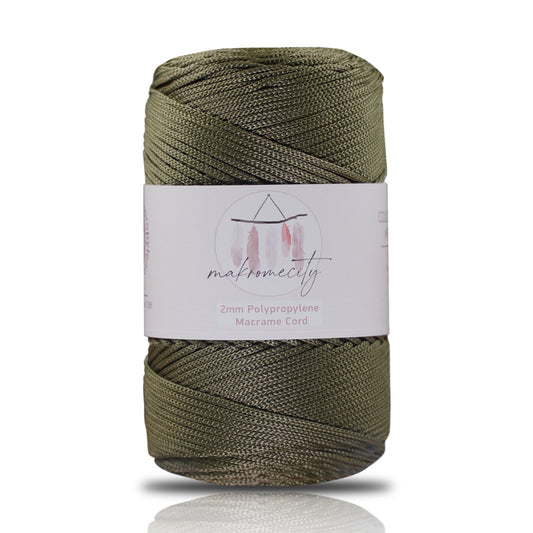 Makramee-Kordel aus Polyester, 2 mm x 250 Yards (750 Fuß) – Olivgrün 