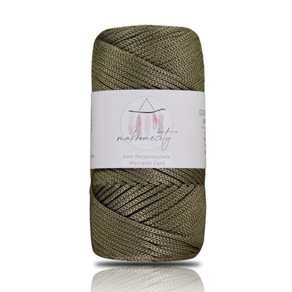 Makramee Garn 2mm x 115m Premium Polyester Macrame Cord - Olivegrün