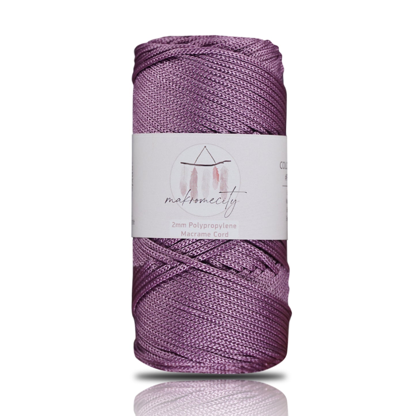 Makramee Garn 2mm x 115m Premium Polyester Macrame Cord - Pflaumen