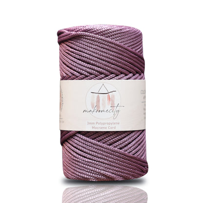 Makramee Garn 3mm x 120m Premium Polyester Macrame Cord - Pflaumen