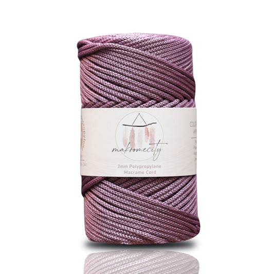 Makramee Garn 3mm x 120m Premium Polyester Macrame Cord - Pflaumen
