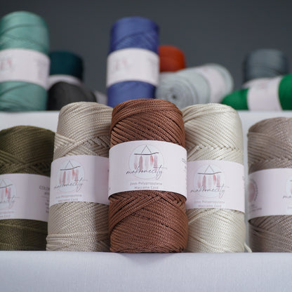 Makramee Garn 2 mm x 230 m Premium-Polyester-Makramee-Kordel – Naturel (Ecru) 